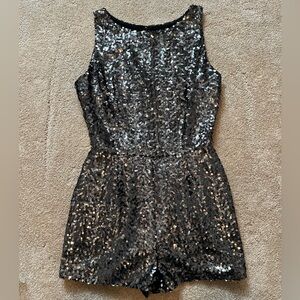 Silver sequin romper